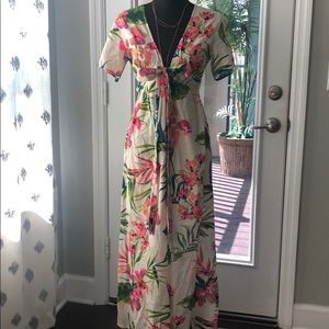 Linen Floral Print Billabong maxi